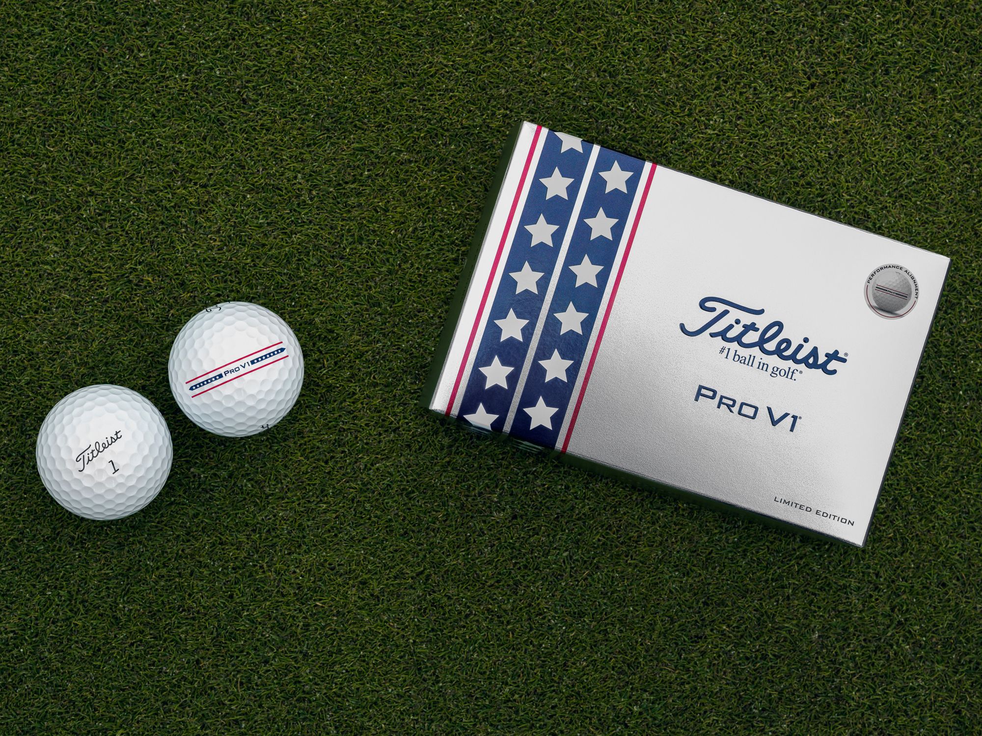 Titleist Pro V1 USA Performance Alignment Golf Balls - 6